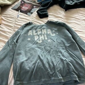 Alpha phi sorority: Size XL corded crew sweatshirt